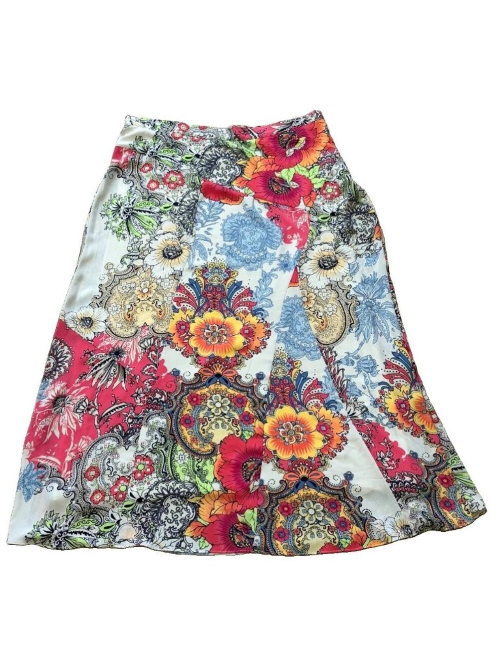 Chicos Skirt Size 16 (3) Maxi Vibrant Floral Lined Skirt